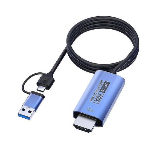 Convertisseur HD 1080p 60 Hz, câble de conversion USB 3.0 vers compatible, câble adaptateur Type-C vers compatible