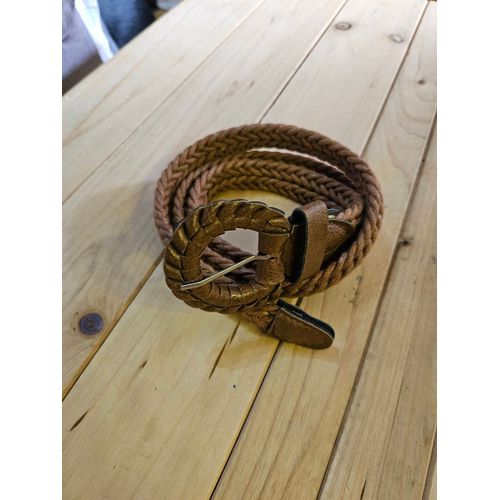 Ceinture Marron Taupe Tressée 83cm