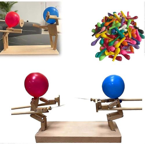 Bataille De Ballons En Bambou 2025, Marionnettes D'escrime En Bois Faites À La Main, Jeu De Combat De Robots En Bois Pour 2 Joueurs, Combat De Ballons Rapide Et Passionnant