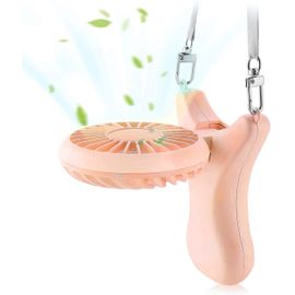 Mini ventilateur portable rotatif à 90°, petit ventilateur USB pliable et silencieux, rechargeable par USB, idéal pour les voyages et l'extérieur (rose)