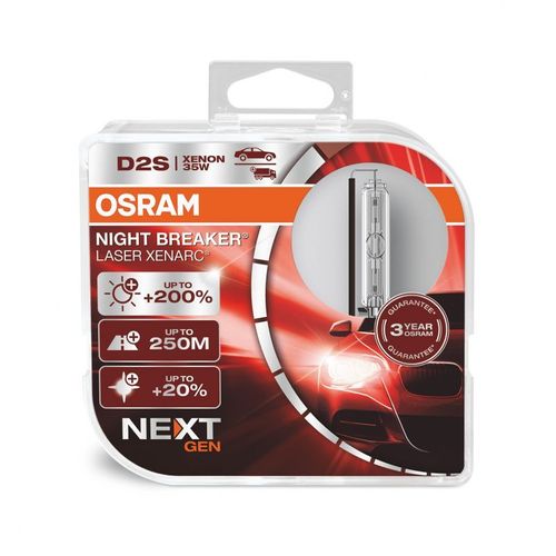 Kit 2 Ampoules Xénon Auto Osram Xenarc® Night Breaker® Laser D2s 220% 66240xn2-2hb