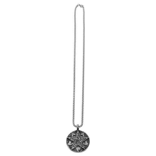Collier Simple En Acier Titane Pour Homme, Pendentif En Forme D'étoile, Chaîne Décorative Pour Le Cou