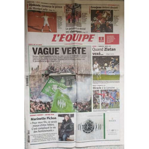 Journal L'Equipe Du 22 Avril 2013