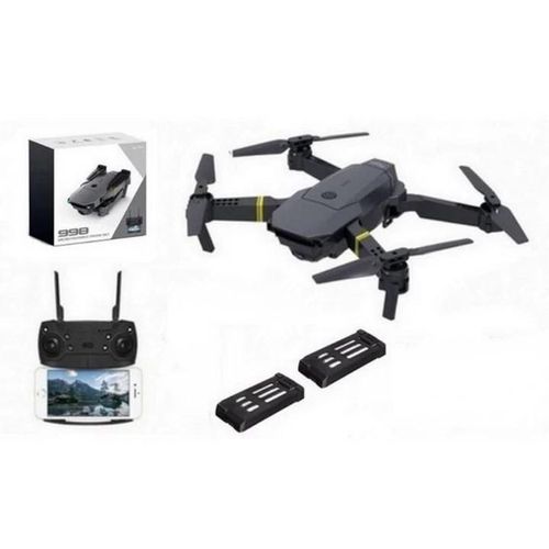 Drone 998 Pro : 1 Caméra 2 Mp, Bras Pliables, Wi-Fi, 2 X Batteries 600 Mah, 2,4 G Hpv, Diffusion En Direct Par Téléphone, Bouton De Retour À L'accueil, 4 Canaux, 6 Axes, Rtf-Genovation