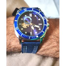 Montre Automatique Hommes Bleu
