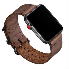 Bracelet En Cuir Véritable Pour Apple Watch Ultra. Confortable, Élégant Et Durable. Boucle Marron. Style Rétro.