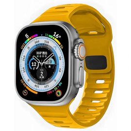 Bracelet En Silicone Clooper¿, Modèle Uc1 Sport, Compatible Avec Les Pour Apple Watch Ultra/Se/9/8/7/6/5/4/3, Écrans 49/45/44/42 Mm, Jaune