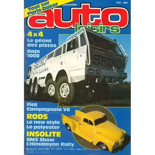 Auto Loisirs 34 De 1982 Range Rover,Mercedes Como,Fiat Campagnola,Seiko 8x8,Buggy Seiko,Cadillac 59,New Style,Chevrolet Pick Up,Porsche Turbo,Bmx,Baja 1000,Algerie