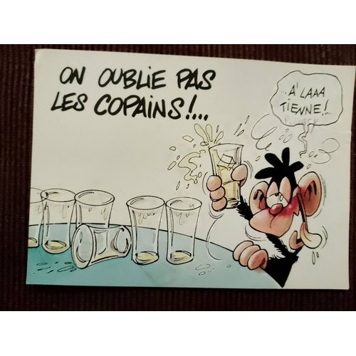 Carte Postale Colorée "On Oublie Pas Les Copains !"Vintage Années 90.