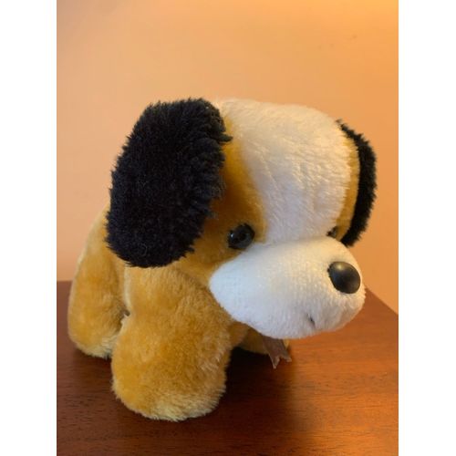 Peluche petit chien caramel vintage