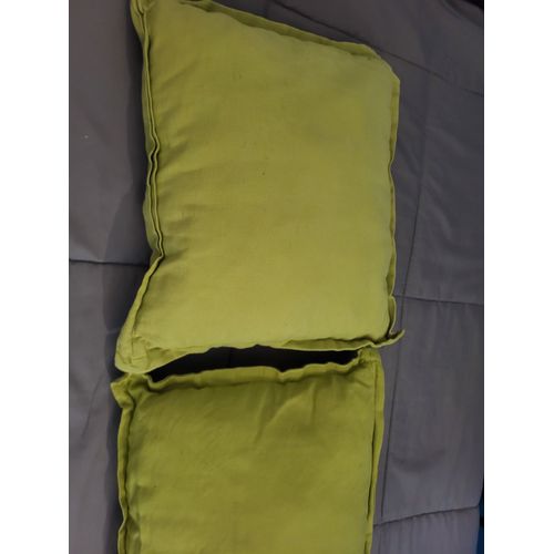 Lot De 2 Coussins Verts Déco 35x30 Déhoussables