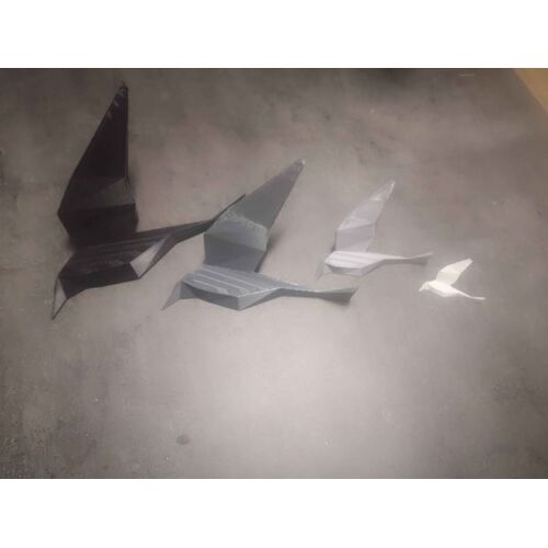 Lot de 4 oiseaux géométriques muraux – Déco moderne en 3D – 11,90 €