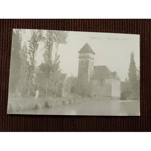 Carte Postale Noire/ Blanche "Moulin De Moreau À Sarlat"Vintage Années 90.