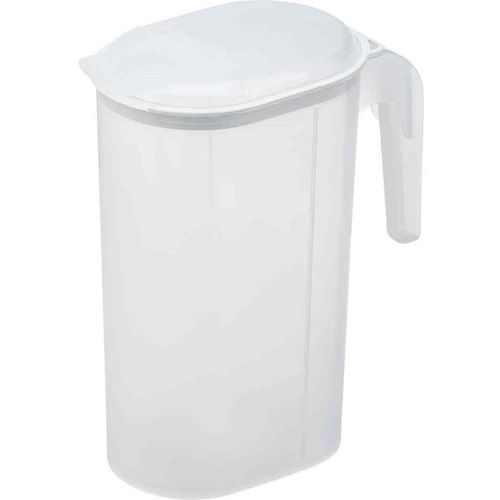 Plast Team Pichet 1,5 Litre Avec Couvercle Transparent/Blanc