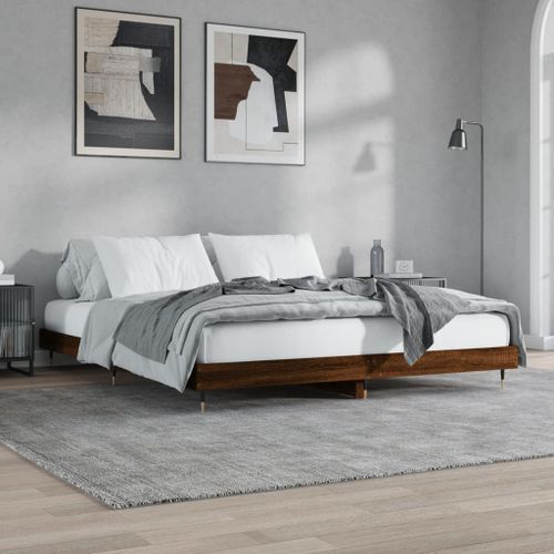 Vidaxl Cadre De Lit Sans Matelas Chêne Marron 120x200 Cm