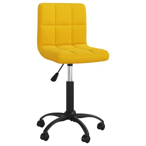 Vidaxl Chaise Pivotante De Bureau Jaune Moutarde Velours