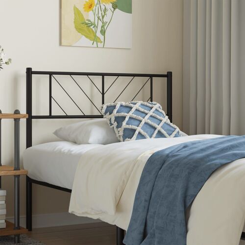 Vidaxl Tête De Lit Métal Noir 100 Cm