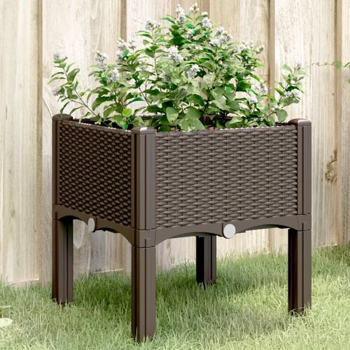 Vidaxl Jardinière Avec Pieds Marron 40x40x42 Cm Pp