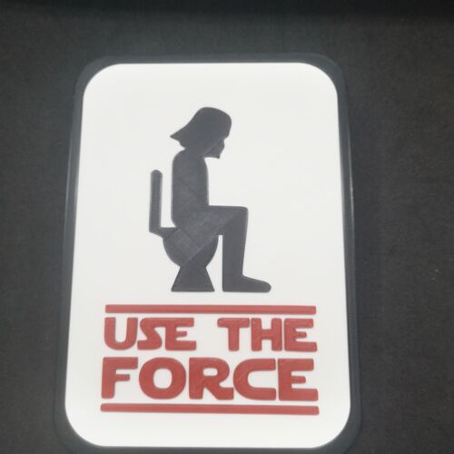Titre : Plaque drôle WC – “Use the Force” – Déco geek Star Wars
