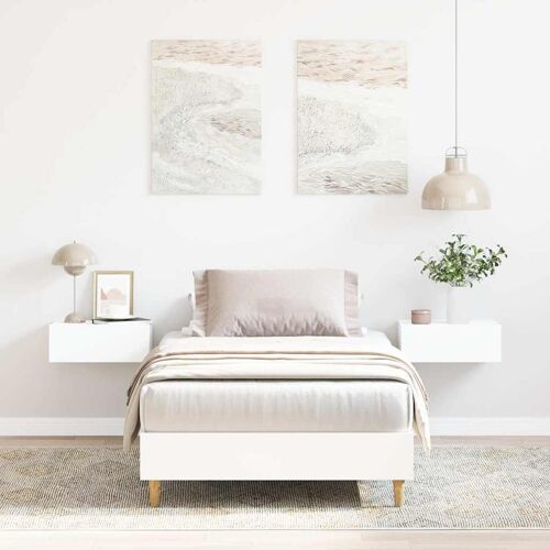 vidaXL Cadre de lit sans matelas blanc 90x190 cm bois d'ingénierie