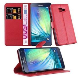 Cadorabo Housse Compatible Avec Samsung Galaxy A5 2016 En Rouge Cerise - Étui De Protection Avec Fermeture Magnétique, Fonction De Support Et Compartiment Pour Carte