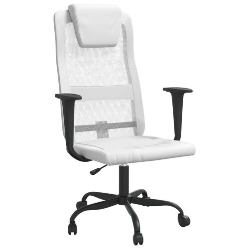 Chaise fauteuil siège de bureau informatique étude réglable en hauteur blanc Helloshop26 02_0024064
