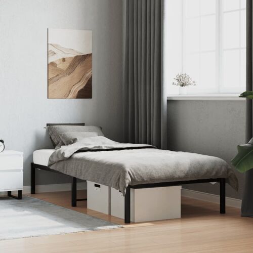 vidaXL Cadre de lit métal sans matelas noir 90x200 cm