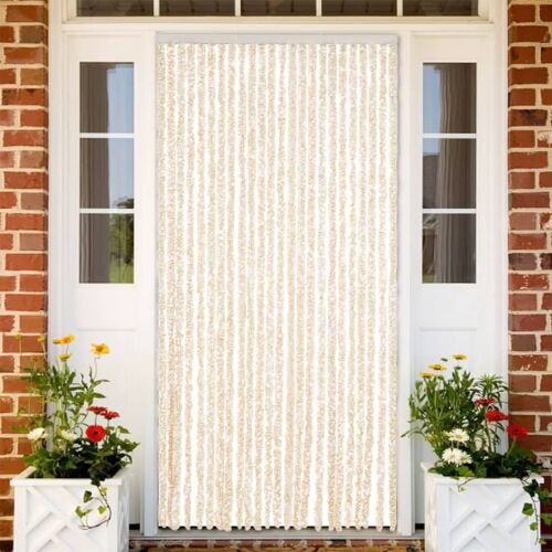 Vidaxl Rideau Anti-Mouches Beige Et Blanc 100x200 Cm Chenille
