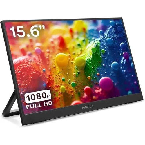 Moniteur portable 16 pouces - ATLANTIS - 1080P Full HD - HDMI/TypeC - Écran IPS - Haut-parleurs intégrés