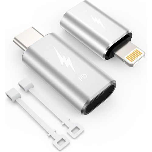 pour Adaptateur Lightning vers USB-C + Adaptateur USB C vers Lightning,Charge Rapide,Compatible avec iPhone/iPad/Samsung et Plus d'appareils de Type C