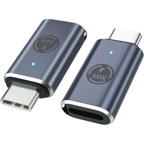 Adaptateur Lightning vers USB C Lot de 2, Adaptateur USB-C vers Lightning pour iPhone 16/16 Pro/16 Pro Max/iPhone 15 Pro Max Plus, iPad Pro/Air, Pas pour Audio/OTG/Écouteurs, Gris 35W