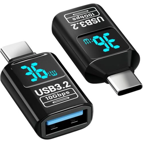 Lot de 2 adaptateurs USB-C vers U S B femelle, 10 Gbps USB3.2 Gen 2, compatible avec téléphone portable, ordinateur portable, tablette, clé USB, disque dur, clavier