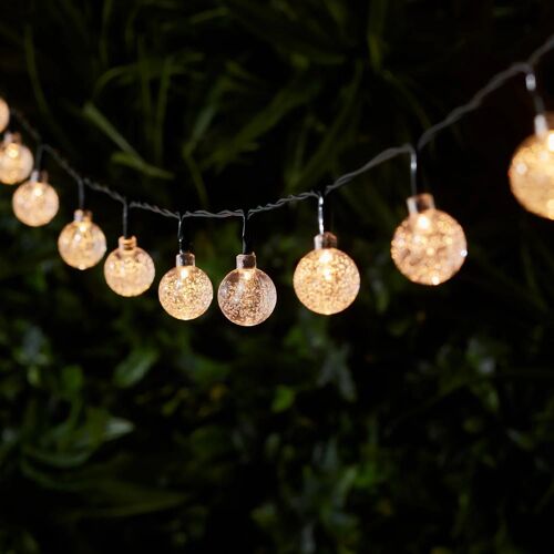 Guirlande Lumineuse Solaire À 40 Led Blanc Chaud