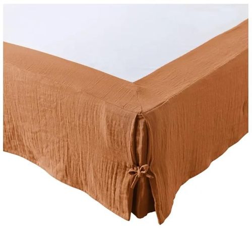 Cache Sommier Gaze De Coton Gaia 180 X 200 Cm Abricot