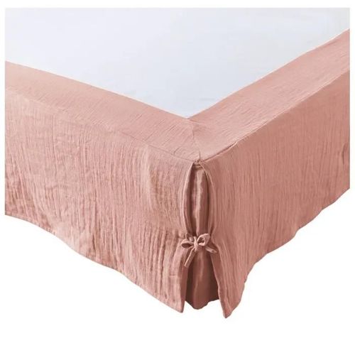Cache Sommier Gaze De Coton Gaia 180 X 200 Cm Rose Peche