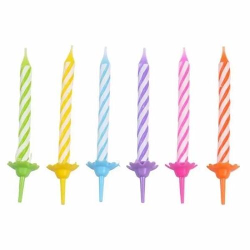 Bougies d'anniversaire - Set de 24 - Hauteur 5.5 cm - Multicolore - Décoration de fête