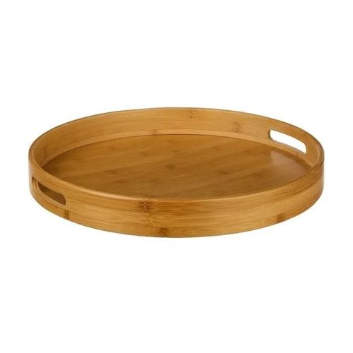 Plateau - Élégant - 40 Cm - Bambou Durable - Poignées Intégrées - Forme Ronde Élégante