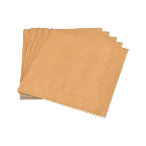Serviettes en papier - Tendance - Lot de 20 - 33 x 33 cm - Marron - Pratiques pour table et pique-nique