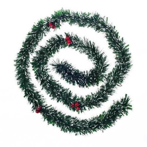 Guirlande de Noël - 200 cm - PVC - Rouge - Intérieur - Classique