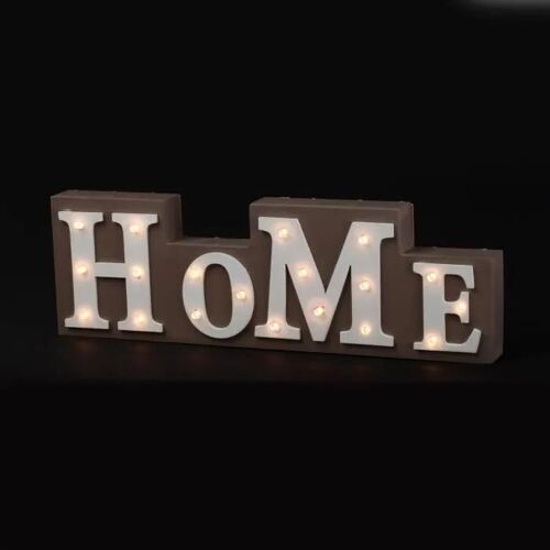 Décoration lumineuse - Home - Mot à LED - 19 LED - Blanc - 10x3x32 cm