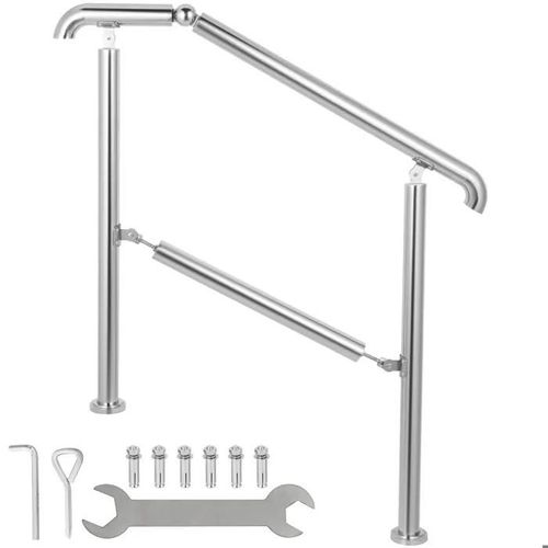 Rampe en Acier Inoxydable - DUOKU - Rampe à 5 Marches - Réglable 0-45° - Capacité 220 lb - Extérieur