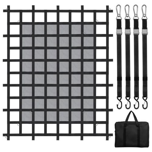 Filet De Chargement-Duoku-72 Po X 57 Po-Filet De Chargement Robuste Pour Camion-4 Sangles Réglables-Mousquetons Et Crochets En S