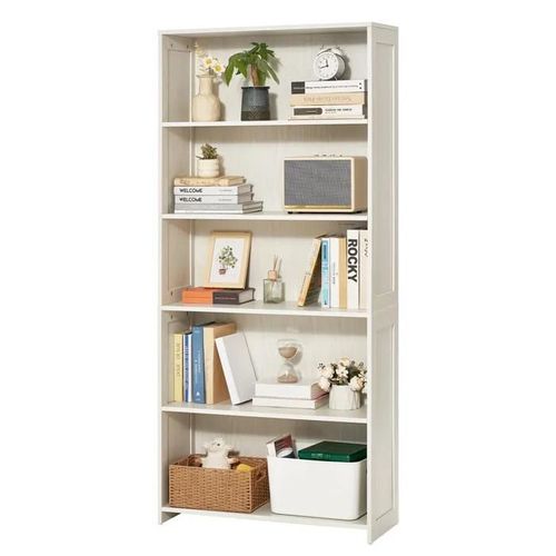 Bibliothèque Ouverte En Bois À 5 Niveaux-Duoku-68 Pouces-Avec Étagère De Présentation Et De Rangement-Idéale Pour La Bibliothèque