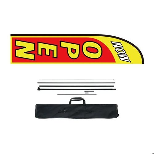 Drapeau Ouvert avec Kit de Poteau-Duoku-16,3 Pieds-Ensemble de Drapeaux Publicitaires Extérieurs d'entreprise