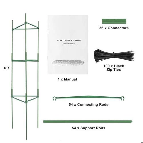Lot De 6 Cages À Tomates De 48 Pouces-Duoku-Treillis De Support De Plantes Empilables-Pour Légumes, Fleurs, Plantes Grimpantes