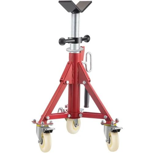 Support Chandelle À Tuyaux-Duoku-Supporte 400 Kg-Hauteur Réglable De 20 À 37 Pouces-Tête En V Avec Roulettes