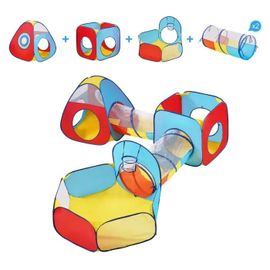 Tente De Jeu Pour Enfants-Duoku-5 En 1-Avec Tunnel-Panier De Basket-Maison De Jeu Intérieure/Extérieure-Avec Sac De Transport