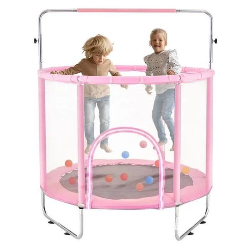Trampoline -Duoku- Pour Enfants 55" - Mini D'intérieur Et D'extérieur - Avec Filet De Sécurité Et Panier De Basket