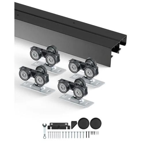 Kit de Quincaillerie pour Porte Coulissante-Duoku-Alliage d'Aluminium-Convient aux Épaisseurs de Porte de 1 3/8 "à 1 3/4 "