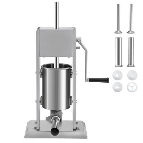 Poussoir à Saucisses Manuelle-Duoku-3 L-Machine de Remplissage Verticale à Deux Vitesses-Acier Inoxydable 304